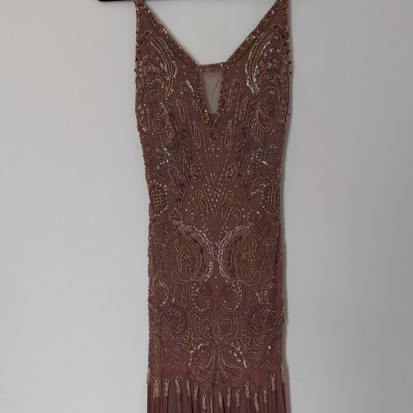 Vintage Sue Wong Mauve Beaded Formal Dress - Picture 1 of 7